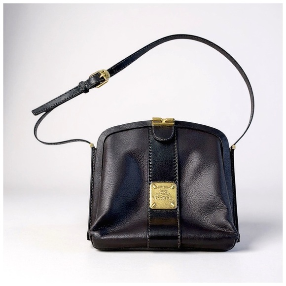 Vintage HCL Leather Crossbody Bag W/ Gold Accents - Picture 11 of 13